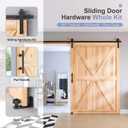EaseLife 12 FT Sliding Barn Door Track and Handle Hardware Kit,Basic J Pulley,Slide Smoothly Quietly,Easy Install (12FT Track Kit for 66"~72" Wide Single Door)