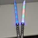 JOYIN 2 Packs Toys Ninja Swords for Kids with Motion Activated Clanging Sounds Vibrant Blue and Multi Color Deluxe Play Sword for Halloween Party, Costume Accessories