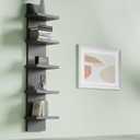 5 Tier Wall Shelf Unit, Black Versatile Lack Wall Shelf, Display Floating Shelves for Bedroom Bathroom Home Decor Organizer