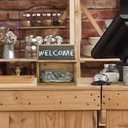 MyGift Tip Jar,Donation Box for Fundraising with Chalkboard Label and Keys, Wooden Suggestion Prayer Box with Slot and Lock for Church,Wedding