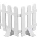 2Pcs Picket Fence for Garden, White Garden Fence, Plastic Picket Fences Panels with Bases, DIY Christmas Landscape Border for Flower Beds, Pathways, Yard, Wedding Decor, 19.65 x 11.79 inch