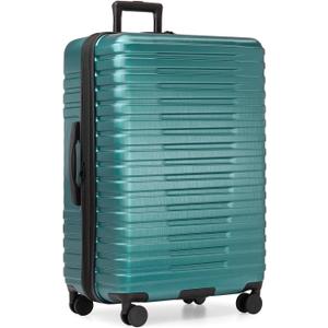 U.S. Traveler Boren Polycarbonate Hardside Rugged Travel Suitcase Luggage with 8 Spinner Wheels, Aluminum Handle, Teal, Checked-Large 30-Inch