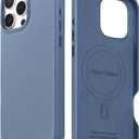 LONLI Edition | Italian Leather - for iPhone 16 Pro Max - Premium Italian Full Grain Leather Phone Case - Develop Unique Patina - Azure Blue