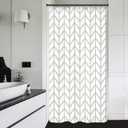 Riyidecor Stall Small Half Size Narrow Shower Curtain 36x72 Inch Dorm White Beige Geometric Bold Thick Lines Striped Herringbone Single Tiny Chevron Decor Fabric Bathroom Set Polyester Waterproof (5"W x 9"L (Pack of 1))