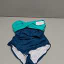 B2prity Women's One Piece Swimsuits Tummy Control Front Cross Bathing Suits Tie Back Slimming V Neck Swimwear (Large, Green Color Block)