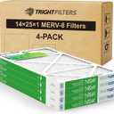 TRIGHTFILTERS 14x25x1 Air Filter 4 Pack, Durable MERV 8 Pleated Home HVAC AC Furnace Filters, Lightweight Compact Air Conditioner Filter Replacement