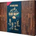 American Black-Walnut Cutting Board (ExtraThick 1,7"), Premium Quality & Professional Butcher Block. Heavy duty end-grain wood chopping board (Oil bottle & Plate included)