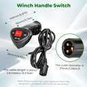 Winch Controller,3 Pin Male Plug Electric Winch Remote Control Controller with 9.2ft Cable for Car Off Road Vehicle