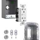 DEWENWILS 20A Outdoor Outlet Box, Heavy Duty GFCI Outlet Kit with Self Test, WR/TR, NEMA 5-20R Outdoor Electrical Box for Garden, Yard, Sports Field, White