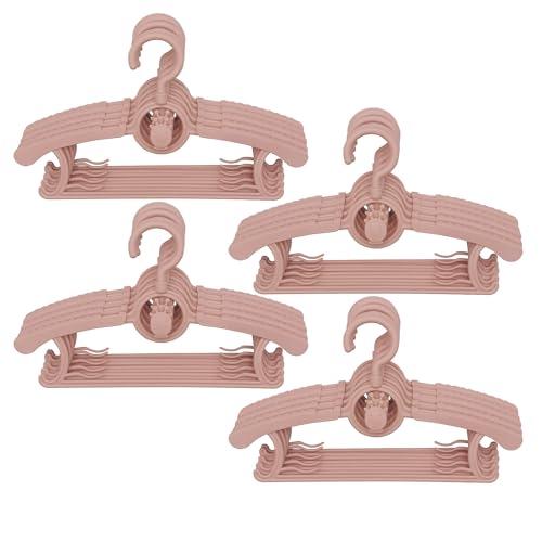 LIYUXIDONG Baby Hangers for Closet, 360° Swivel Hook Kids Hanger, Non-Slip Baby Clothes Hangers, 50pcs Nude Pink Adjustable Toddler Hanger for Girl Boy Infant Kid Hangers, Space Saving
