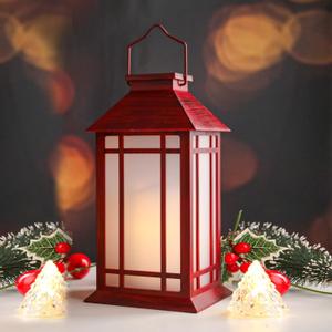Vintage Flickering Flame LED Lanterns - 13" Hanging Waterproof Decorative Outdoor Flameless Candle
