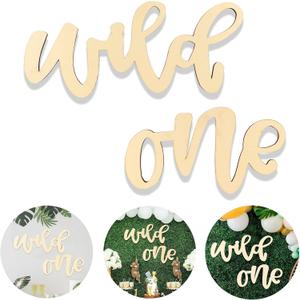 Wild One Wooden Sign - 1st Birthday Boys or Girls Cutout Wooden Letters Home Decor Wall Display Photo Booth Props, First Birthday Milestone Baby Shower Decor