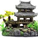 IBWell Classical Lifelike Chinese Landscape Resin Aquarium Castle Decorations Fish Tank Ornaments (Building)