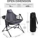 EVER ADVANCED Padded Hammock Camping Chair, Oversized Heavy Duty Swing Chair with Detachable Cup Holder, Portable Folding Rocking Camping Chair, Support Up to 400lbs, 31.5 inches