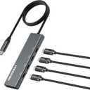 USB C Hub 10Gbps, 4 Ports USB 3.2 Adapter with 4 USB-C 3.2 Ports, 100W Power Delivery, High Speed Multiport Splitter Compatible with MacBook Pro/Air, iMac, iPad Pro, iPhone16