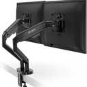 EVEO Premium Dual Monitor Mount 14"-35 Dual Monitor Arm VESA Bracket Adjustable Height Gas Spring Dual Monitor Stand, Screen Full Motion Dual Monitor Arm-Computer Monitor Stand for 2 Screens - Black