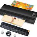 13 Inch Laminator Machine, A-3 9-in-1 Thermal Laminator with Sheets for Hot & Cold Laminating Machine, Features Fast 60-Sec Warm Technology and Never-Jam Design for Home,Office,or School,Glossy Black