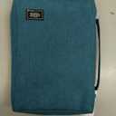 Christian Art Gifts Men/Women's Bible Cover Jesus Fish, Teal Canvas, Medium