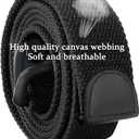 Mens Belts Plus Size Canvas Double D Ring Black Fabric Cloth All Size 39inch to 75inch (Black)