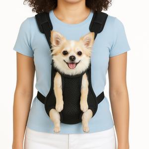 Inspack Dog Backpack Carrier/Cat Carrier, Adjustable Pet Front Carriers Travel Bag for Puppy Medium Dogs, Legs Out, Soft Ventilated Doggie Chest Carry Backpacks for Hiking/Camping, 2.5-4 lbs, Red