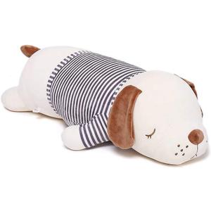 Niuniu Daddy 15" | 1.9 Pound Plush Puppy Weighted Stuffed Animal Soft Plush Toy Dog Cute Cuddle Hugging Pillow, Body Pillow Birthday Gift for Kids Adults Girls Boys (Striped Dog, Medium)