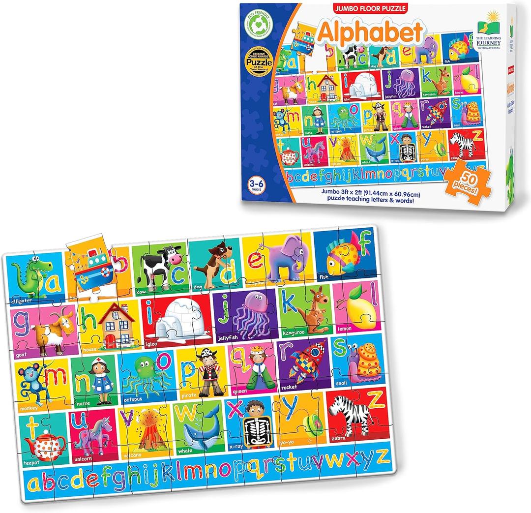 The Learning Journey: Jumbo Floor Puzzles - Alphabet - Extra Large Puzzle Measures 3 ft by 2 ft - Preschool Toys & Gifts for Boys & Girls Ages 3 and Up (436318)