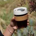 KeepCup Brew Cork, Reusable Glass Tumbler with Natural Cork, Tall Coffee Cup 12oz/340ml - Filter