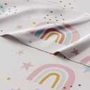 Kids Twin Size Rainbow Bed Sheets - 3 Piece Kids Rainbow Microfiber Sheet Set - Star Theme Bedding - Ultra-Soft, Cute, Breathable & Machine Washable - Colorful Set for Boys, Girls, Teens & Toddlers