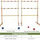 ApudArmis Ladder Toss Game Set, 35x26In Pine Wooden Golf Ladder Lawn Game with 6 Bolos Balls and Carrying Case - Outdoor Backyard Game for Teens Adults FamilyNew Version Sturdy Bolts
