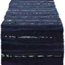 DII Handmade Chindi Tabletop, Reversible and Machine Washable, Table Runner, 14x72, Nautical Blue