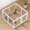 Clear Acrylic Dog Playpen Indoor, Puppy Cat Playpen, Small Pet Play Pen (White, 2 Panel)