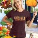 Thanksgiving Shirt for Women Funny Turkey T-Shirt Cute Colorful Turkey Tee Tops Casual Fall Shirts (Red, M)