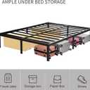 Wulanos King Size Bed Frame 18 inch Tall, 3500lbs Heavy Duty Metal Platform with Steel Slats Support, No Box Spring Needed, 18-inch Bedframe with Ample Storage, Sturdy and Noise-Free, Black