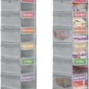 2 Pack 7 Shelf Weekly Clothes Organizer Hanging Closet for Kids with Side Pockets Weekday Shoes Rack Weekly Clothes Organizers Monday Through Weekend Foldable Storage Shelves(Gray)