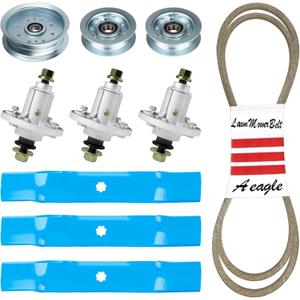 AEagle Deck Blade Spindle Belt Idler Set for John Deere 145 155C D140 D150 D155 D160 E140 E150 E160 E170 LA130 LA140 LA145 LA155 LA165 X140 X165 X166 GY21098 GX21833 GY20852 GY20454 GY20867 GX20571