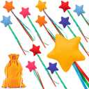 12PCS Star Bean Bags Toss for Kids, Nylon Cornhole Bean Bags for Tossing with 1 Carry Bag, Colorful Bean Bag with Ribbons for Cornhole Toss Game Set, Party, Carnival Game, Outdoor Toy Supplies