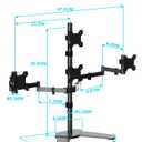 Pholiten Quad Monitor Freestanding Mount for 13-32 Inch Screens | Fully Adjustable 4 Monitor Stand with Base,Swivel, Tilt, Rotation,75 * 75MM/100 * 100MM Vesa Stand, Max Load 22lbs