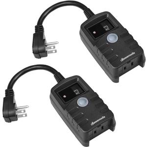 DEWENWILS Light Timer Outdoor Weatherproof, Countdown Photocell Sensor Timer with Electrical Grounded Outlets for String Light, 13 A, 1/2 HP, UL Listed 2 Pack