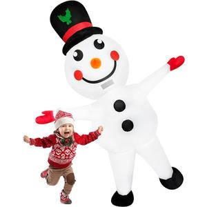 Christmas Snowman Inflatable Costume Blow-up Suit Cosplay Outfit for Adult, Halloween, Christmas Party/Parade