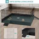 Rabbit PlaypenSmall Animal Cage with Waterproof Mat, 48" L*48" W*24" H Metal Hedgehog with Door, C&C Cage for Guinea Pigs, Bunny, Hedgehogs, Chinchillas(Playpen Only)