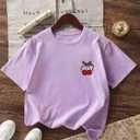 RoseSeek Girl's Geometric Star Graphic Tee Tops Casual Summer T Shirt
