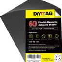 DIYMAG Adhesive Magnetic Sheets, |4" x 6"| 60 Packs, Flexible Magnet Sheets with Adhesive for Crafts, Photos and Die Storage, Easy Peel and Stick, Easy to Cut into Any Shape/Size (4" x 6"- 60P)