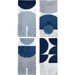 Tzhim Boho Kitchen Towels, Boho Hand Towels for Bathroom, BohoKitchen Bathroom Decor, Boho Bohemian Mid Centry Dish Towel Dishcloths Tea Towels for Kitchen, BohoKitchen Decor Set of 4, 16x24in