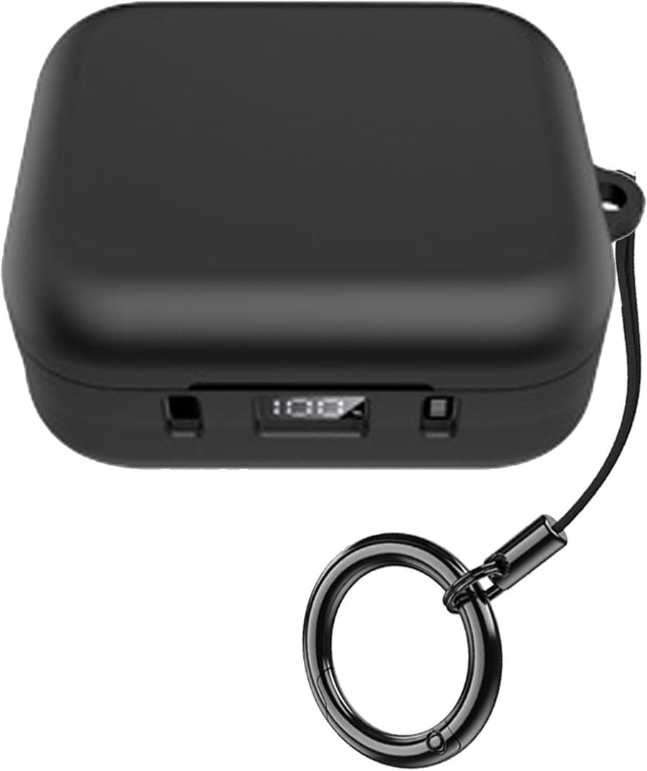 Protective case Compatible with Anker Soundcore P41i Case, Silicone Material, Thick Design with Hook, Full Device Black