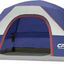 CAMPROS CP Camping Tent 2-4 Person, Waterproof Windproof Double Layer Dome Tent, Easy Setup with Large Mesh Windows & Wide Door for Outdoor Camping Backyard