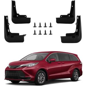 PSLER Fit for 2021 2022 2023 2024 2025 Sienna/Granvia Set of 4PCS Mud Flaps Kit Splash Guards Mudguards Mudflaps with Hardware Kits Accessory Front and Rear