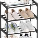 4 Tier Small Shoe Rack, Narrow Stackable Shoe Shelf for Kids Toddler Adult, Lightweight Shoe Rack Stand for Closet Dorm Storage Organizer, Front Door Entrance, Entryway