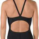 Speedo Womens Swimsuit One Piece Prolt Flyback Solid Adult Team Colors, 26 (Black/Black)