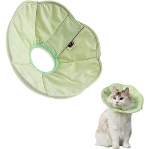 Touchdog Soft Cat Cone Collar, Waterproof Recovery Collar for Cats After Surgery, Lightweight Elizabethan Collar for Kittens, Small to Large (Green, S)