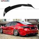 Rear Trunk Spoiler Compatible with 2018-2024 Toyota Camry SE XSE L LE XLE Hybrid, V2 Style Fits for 18-24 Sedan, High Kick Spoiler Wing Lip (Glossy Black)
